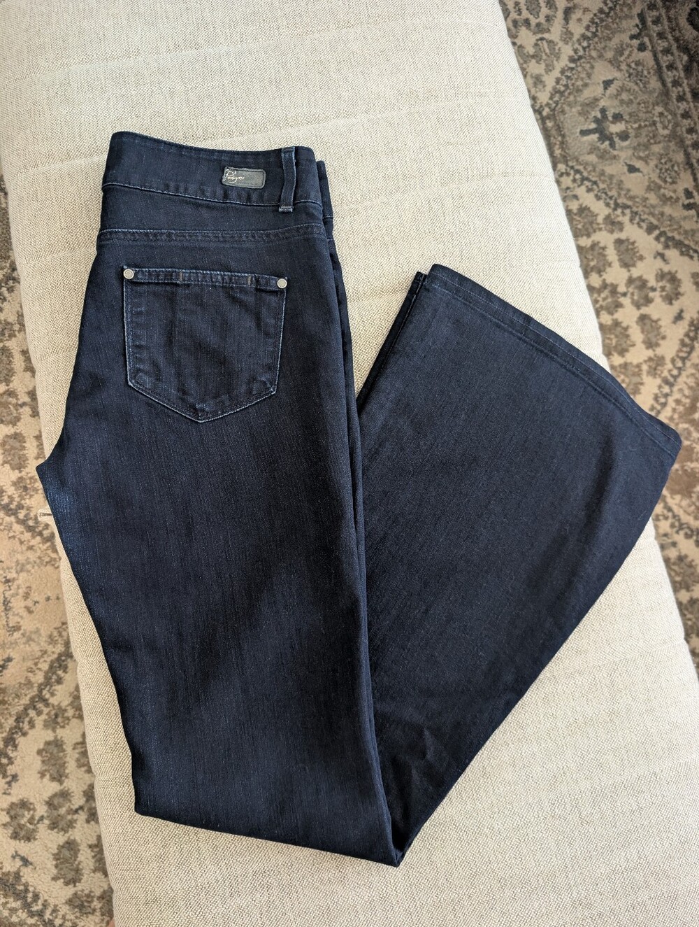Paige Premium Denim Cheviot Hills Flare Jeans Size 28 Dark Wash Boho